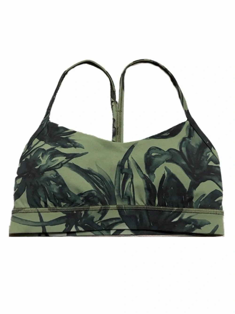 Lululemon Flow Y Bra Nulu *Light Support (Botanical Bloom Green Twill Multi) 4